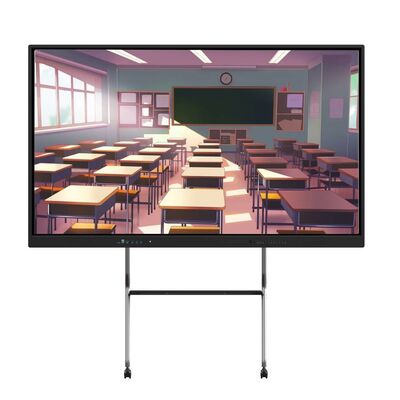4K 65 75 86 98 110 inch Anti glare tempered Panel Interactive Smart Whiteboard IR Monitor Super Slim Frame computer monitor for school meeting training event